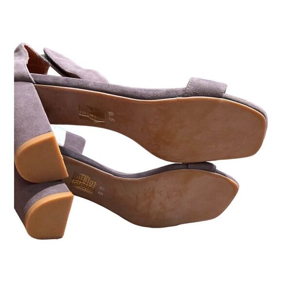 Jeffrey Campbell Heel Holvey Women's 9.5 Sandals Gray Block Ankle Strap Open Toe - Picture 10 of 12